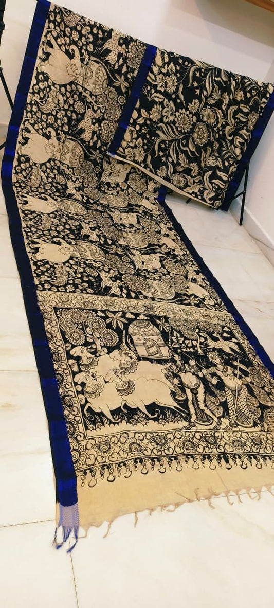 Komal | Black and white kalamkari Saree