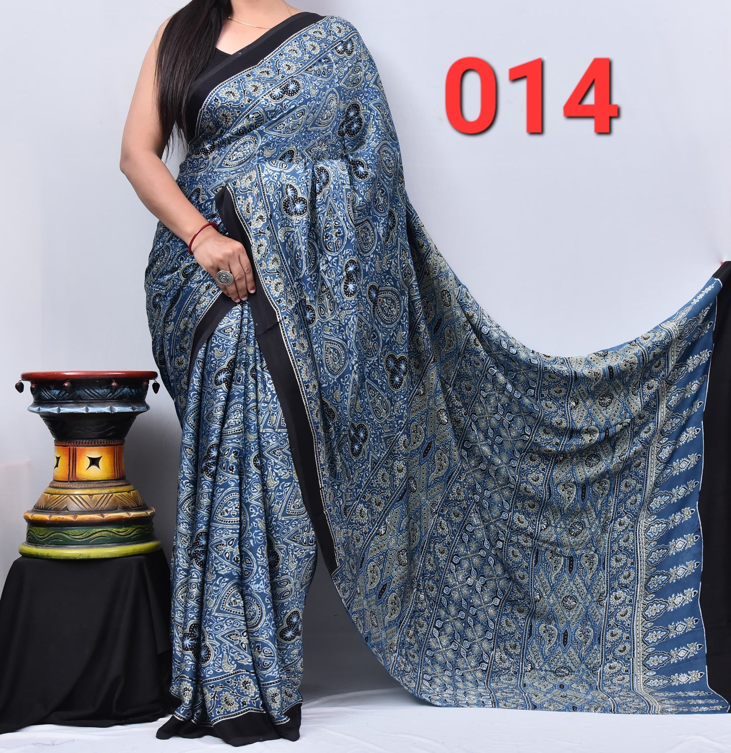 Aparnaa | Ajrakh Prints on modal Silk