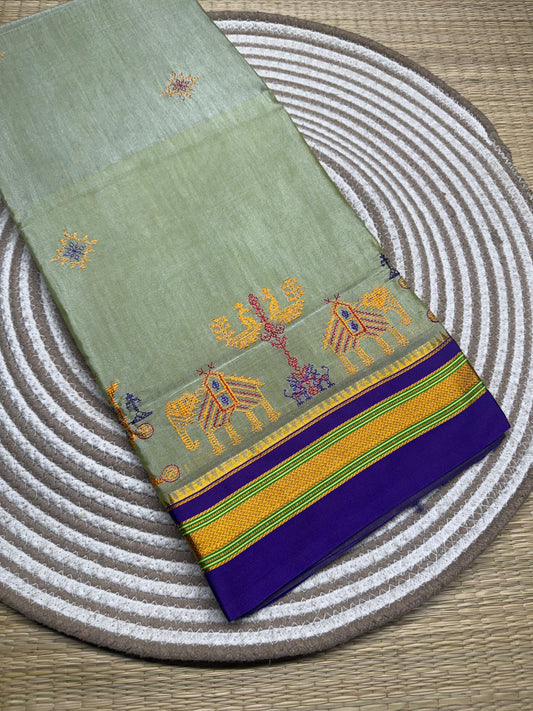 Chandshree |  Kasuti Work Saree in Mercerised Cotton