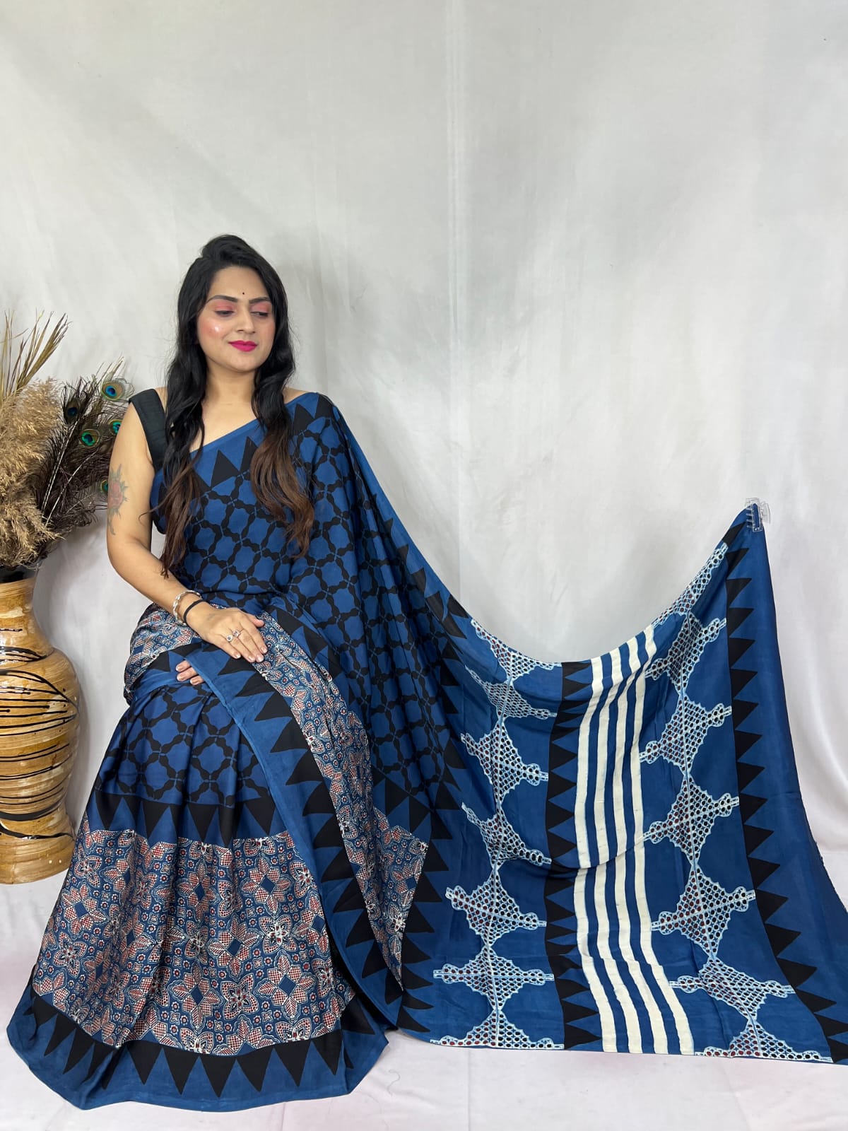 Aakriti | Ajrakh Saree on Modal Silk