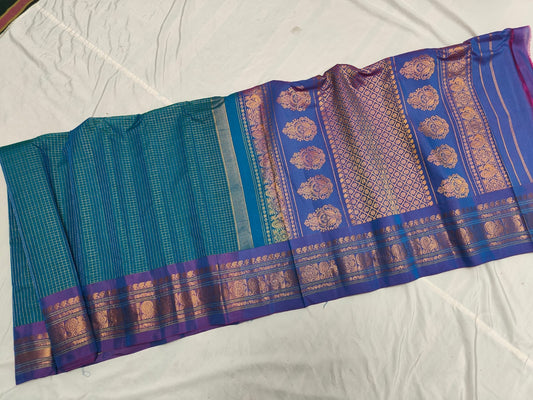 GADWAL HANDLOOM SICO CHECK SAREE