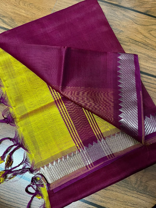 MANGALAGIRI pattu sarees
 with nizam border sarees.

Contrast blouse and pallu.