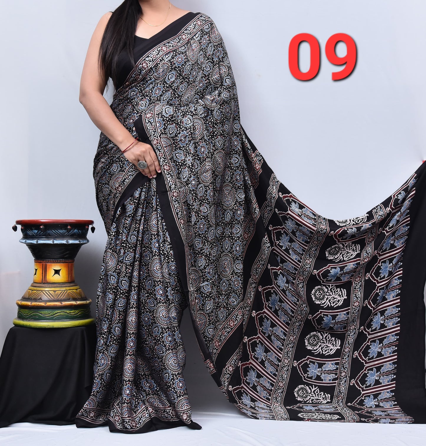 Anuya | Ajrakh Prints on modal Silk