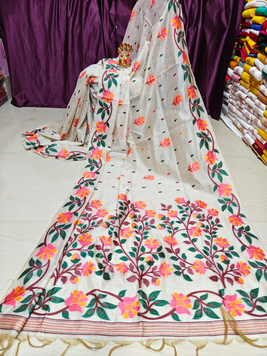 Tatva | Pure tussar jamdani saree