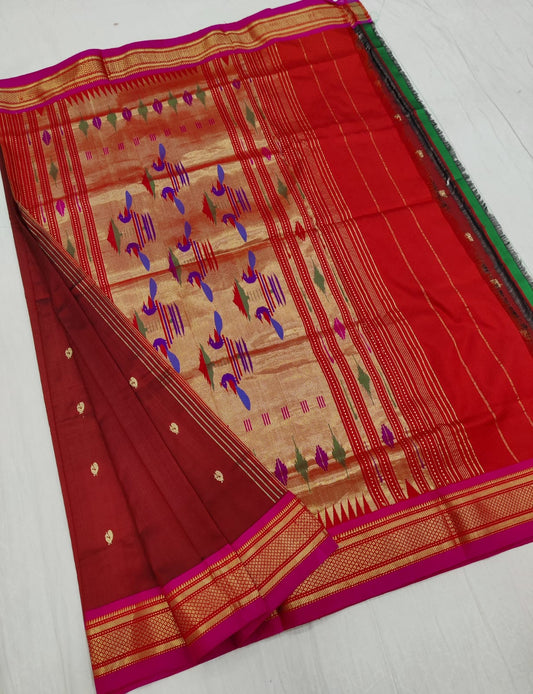 Parvisha | Pure silk handloom Paithani Saree