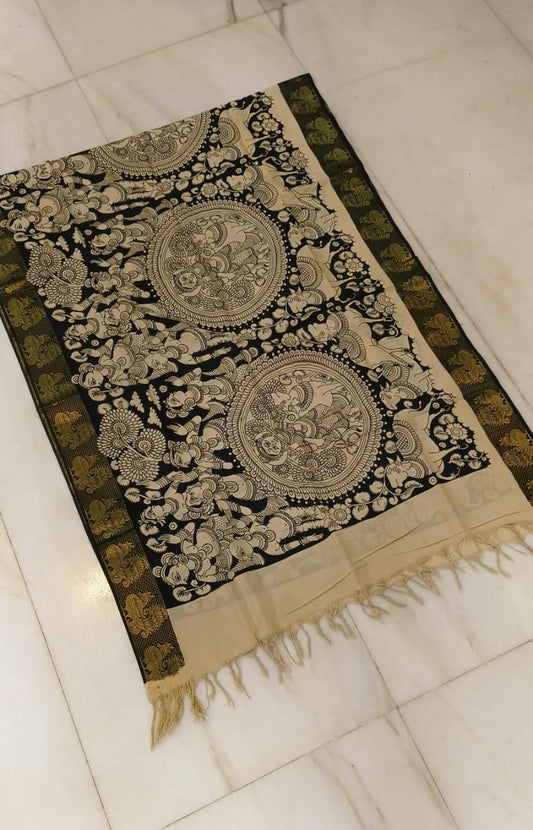 Kanha | Kalamkari-Silk-Dupatta