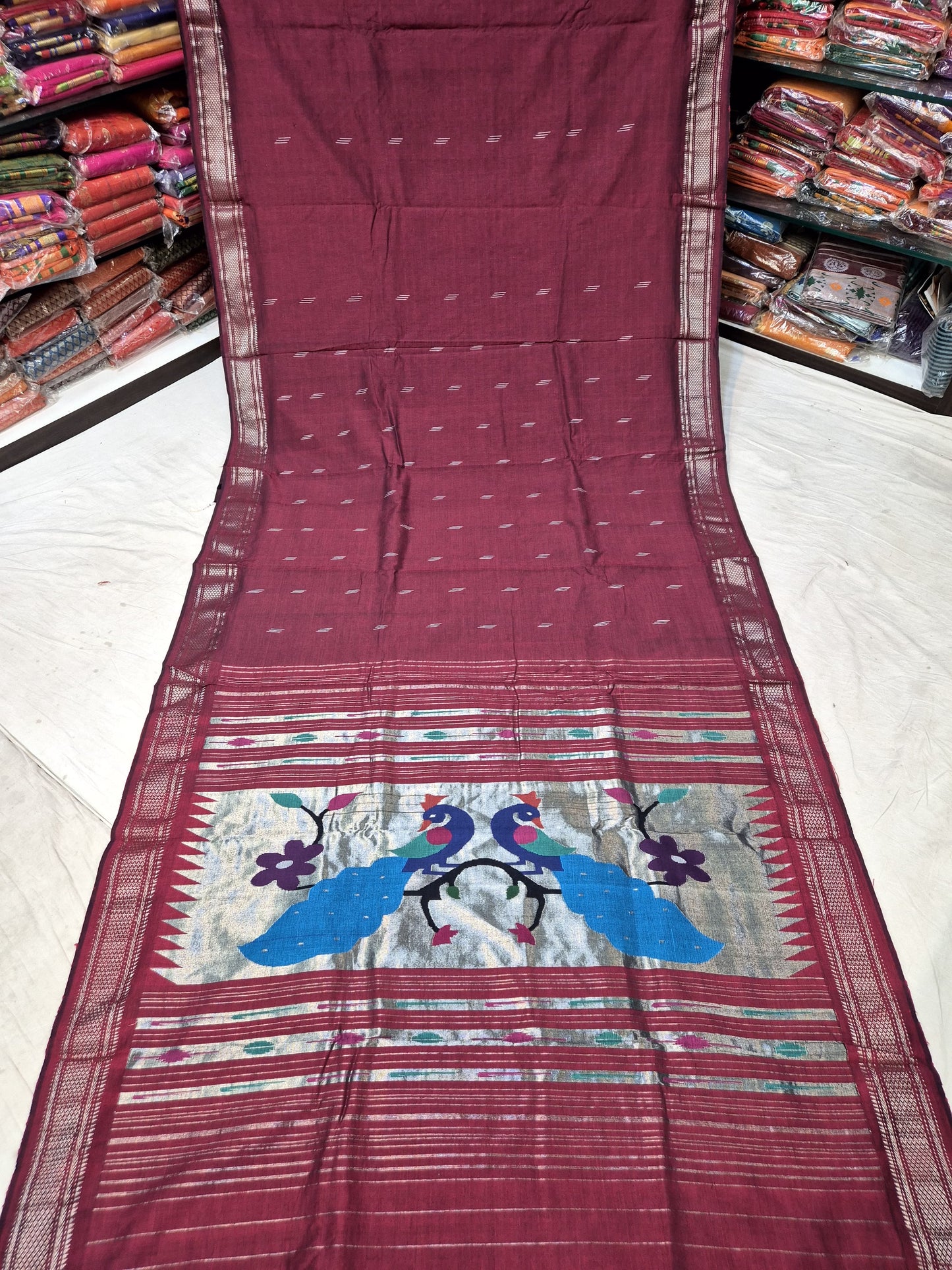 Aishani | Cotton Handloom Paithani Saree