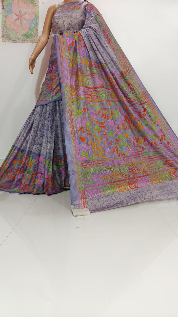 Elli | Hand Made Kantha Embroidery on Semi Silk