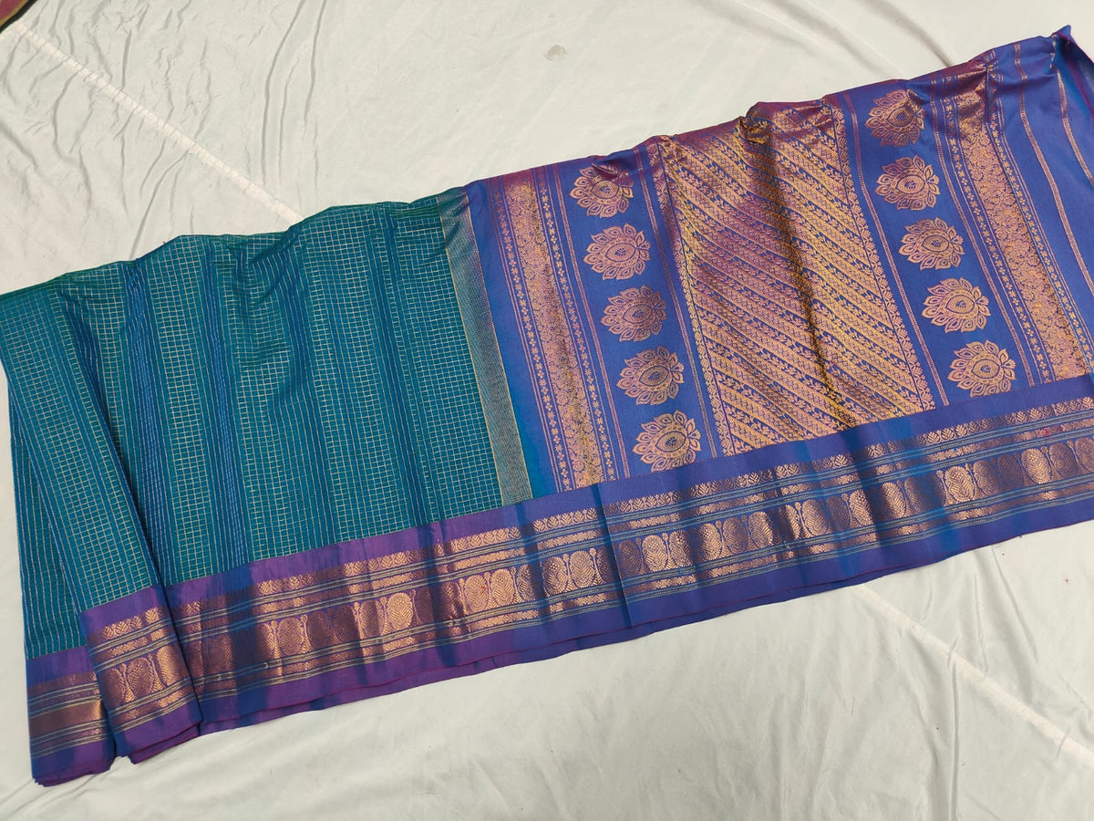 GADWAL HANDLOOM SICO CHECK SAREE