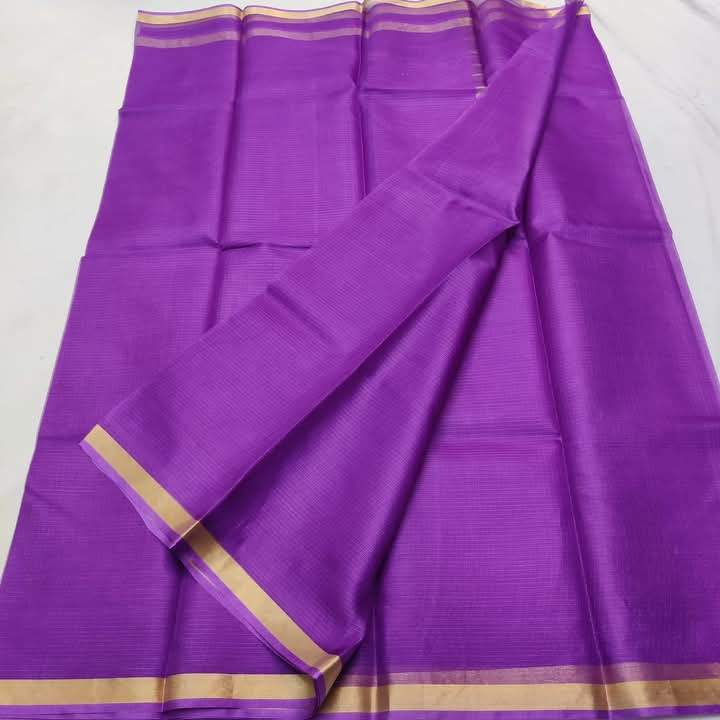 Bainganee | Plain Kota Doria Sarees