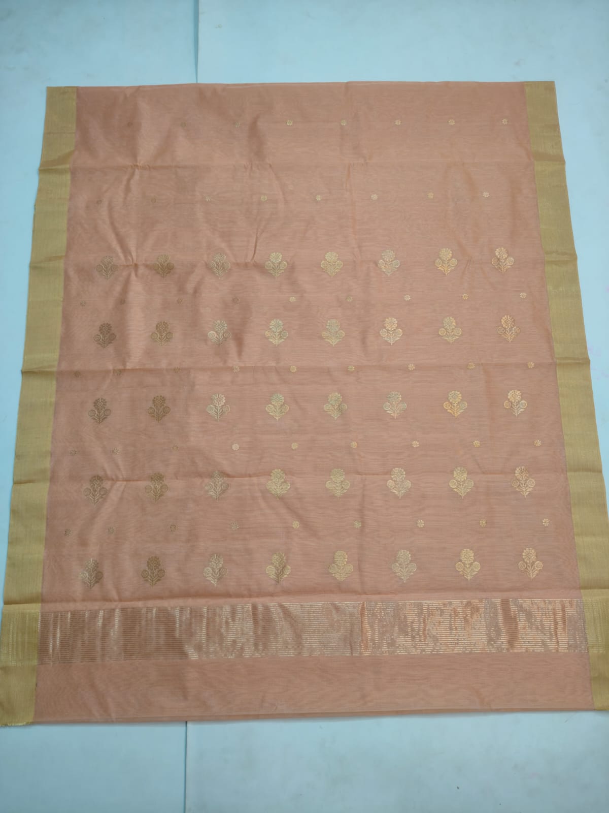 Silk y cotton 
Chanderi
 saree 
