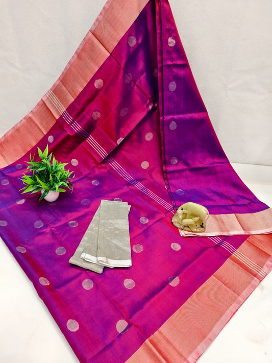Upasna | Pure silk uppada with dollar buttis