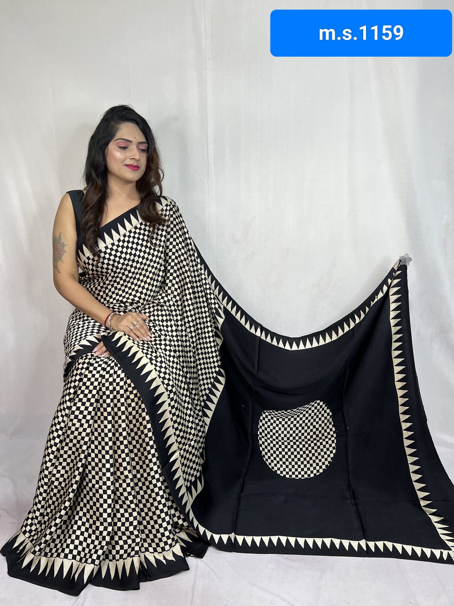 Aditi | Ajrakh Prints on modal Silk