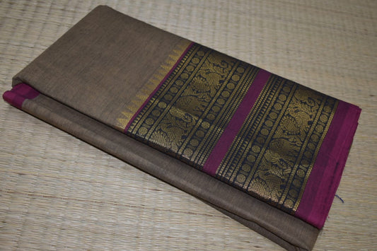 Chettinadu Cotton Saree in Brown