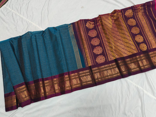 GADWAL HANDLOOM SICO CHECK SAREE