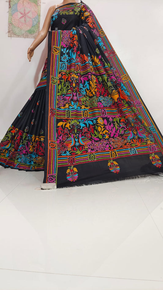 Gayatri | Hand Made Kantha Embroidery on Semi Silk