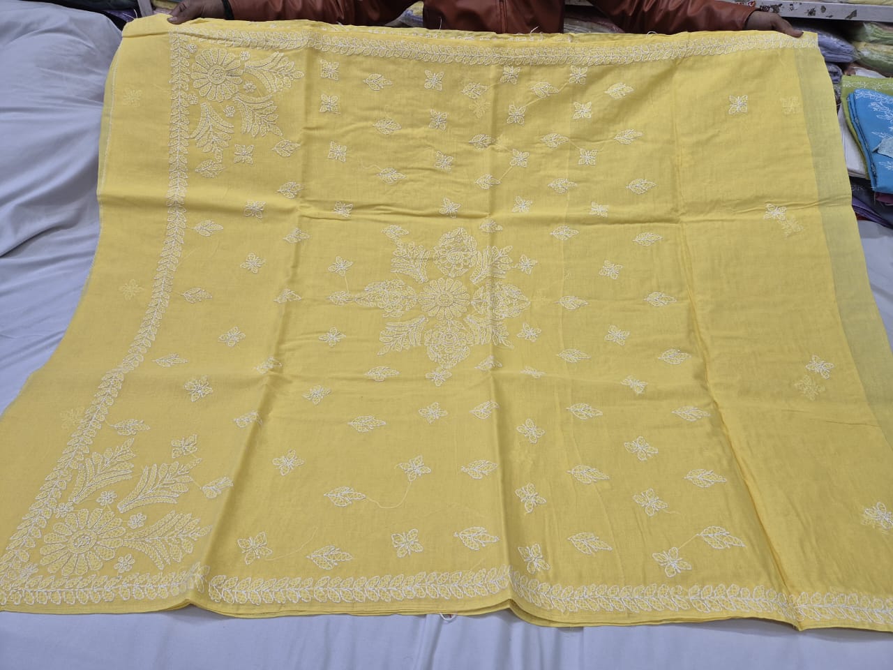 Yelaayah| Pure cotton Chikankari Saree