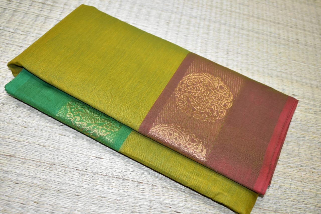 Chettinadu Cotton Saree in green