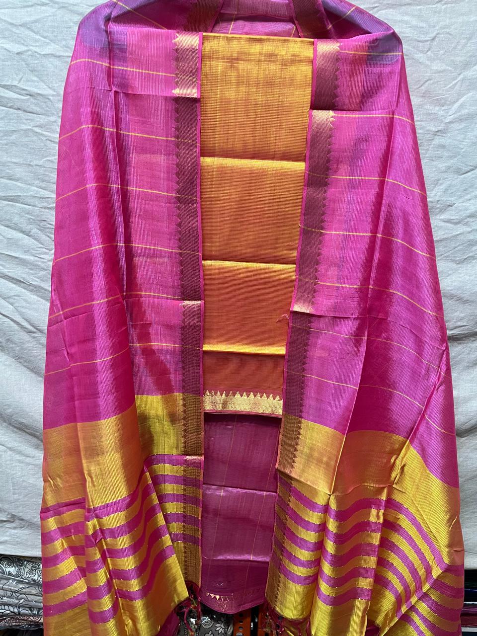 Nisha-mangalagiri-pattu-dress-material | Mangalagiri-Pattu-Dress-Material