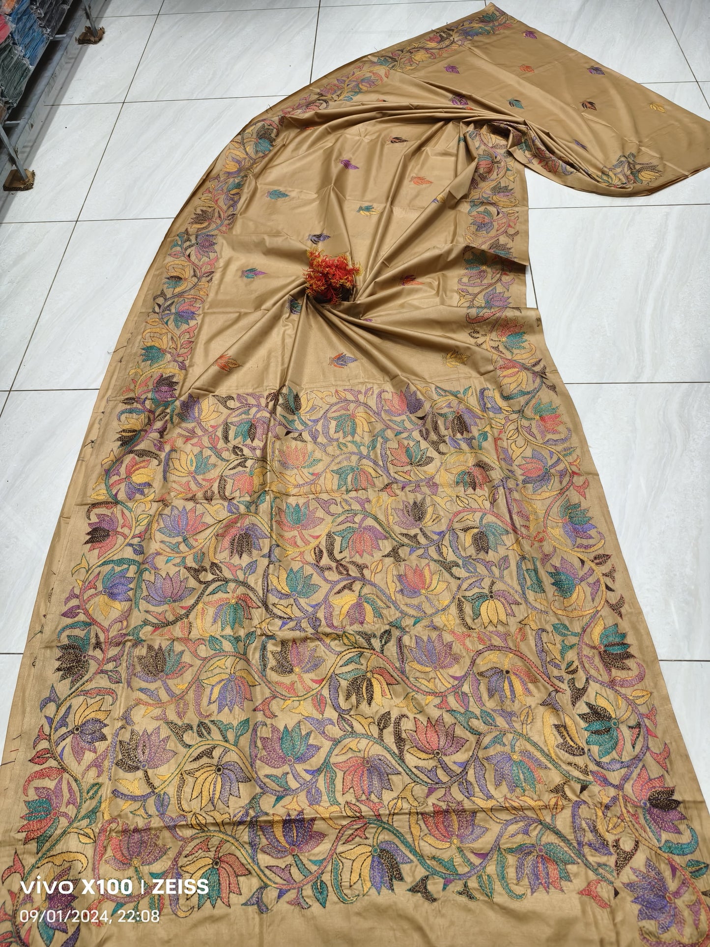 Aman | Hand Made Kantha Embroidery on Semi Silk