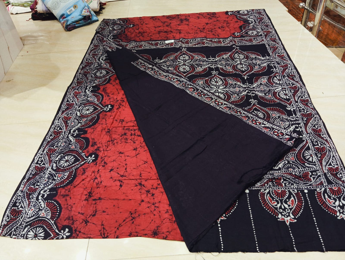 Cotton sorutuli handbatik saree with bp