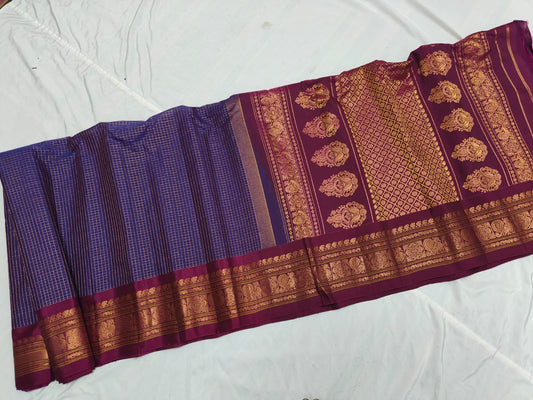 GADWAL HANDLOOM SICO CHECK SAREE