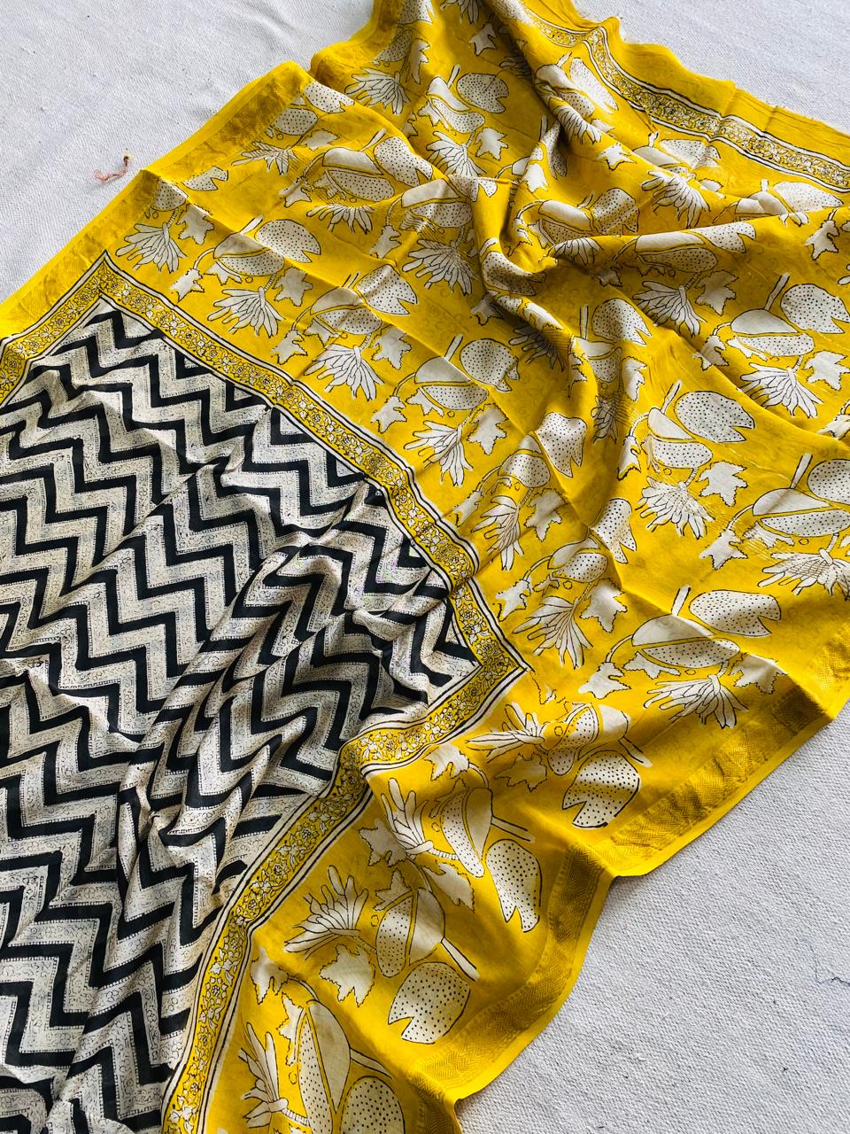 Let’s Wear #ethicallymade✅
🍁Beautifully Crafted Maheshwari Silk Saree  collection🍁
 Specially Designed in Bagru  jahota rapid dabu hand block print
100% Natural Dye
Fabric : Maheshwari Silk 
Length : 5.5 Meters
Blouse Piece : 0.90 Meter
