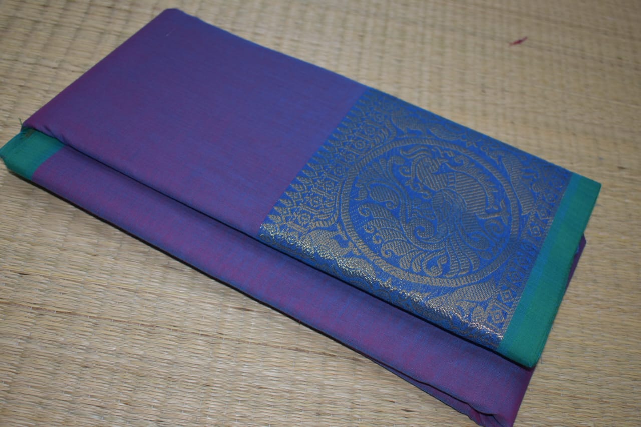 Chettinadu Cotton Saree in Blue