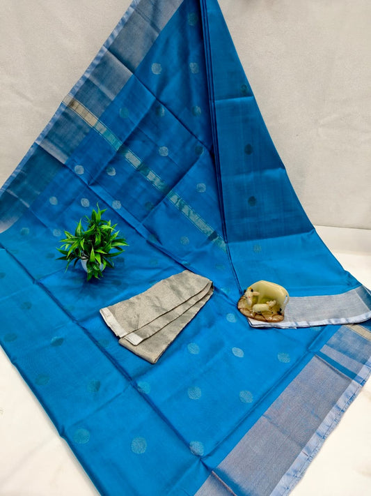 Uttara | Pure silk uppada with dollar buttis