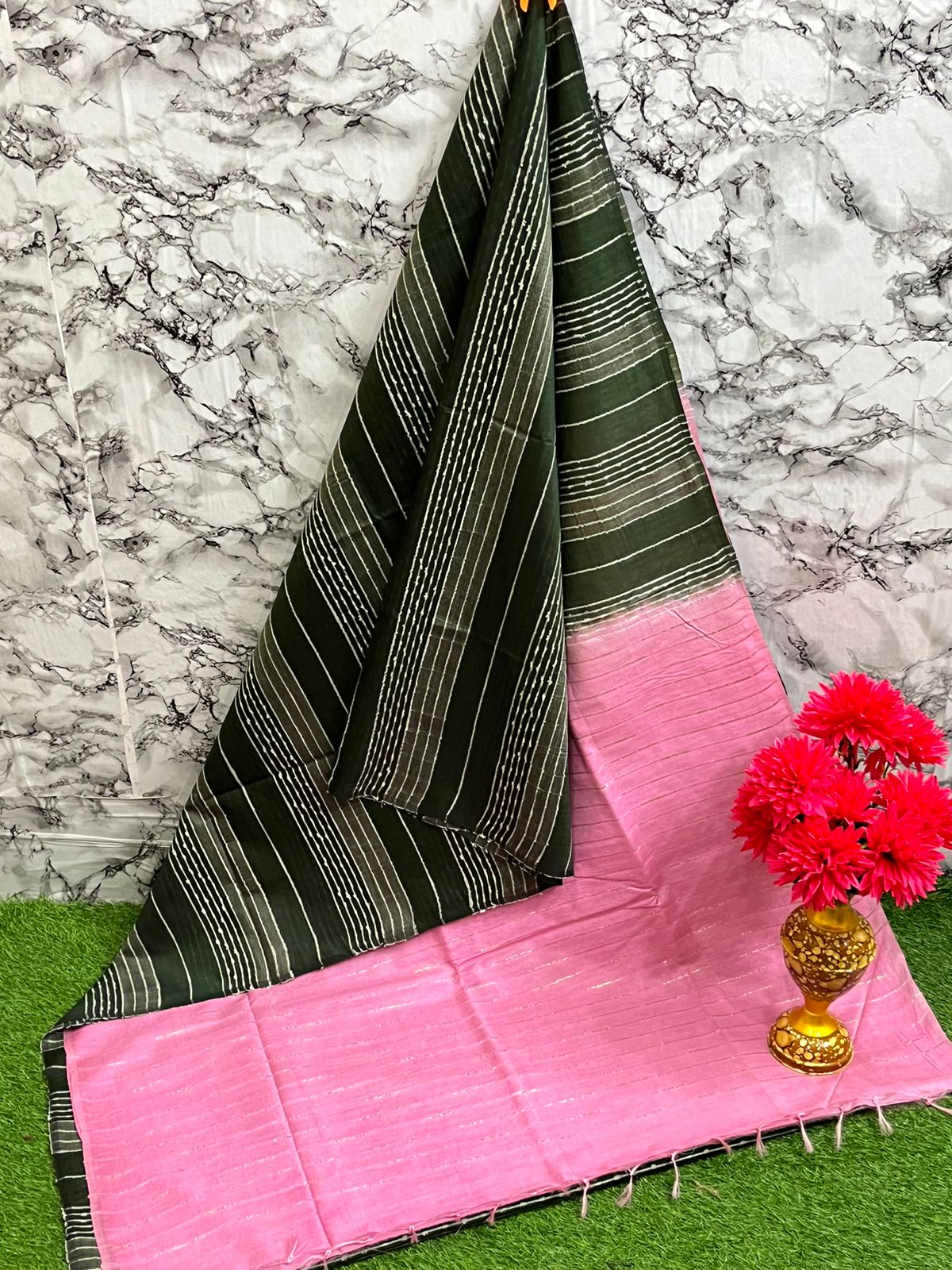 Fabric basbara. Silk. 
Running blouse 
Best quality 👌
All. Colour unlimited available 