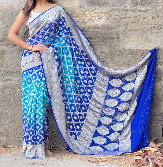 Gavanya | Pure Georgette Minakari Sarees