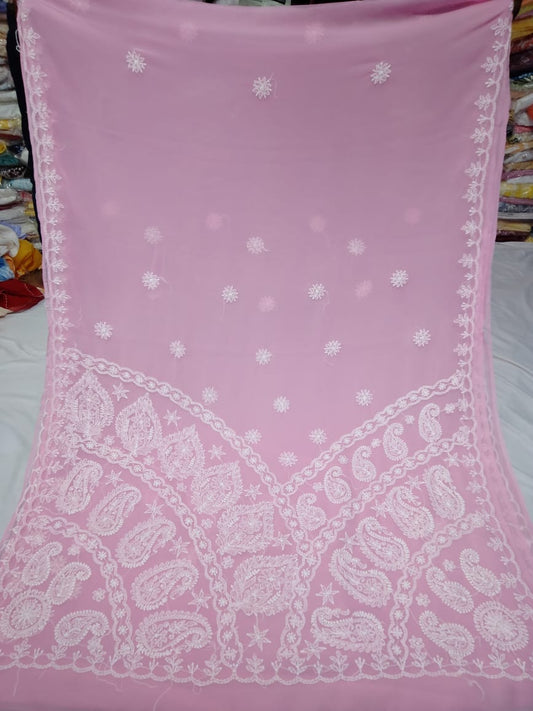Leslie | Georgette chikankari saree