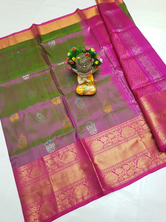 🌹uppada pattu🌹
💐🌹 Kanchi border Kalanjali buta sarees 
 🌹Good quality 💐👌👌👌
 Fabric: uppada pattu/pattu 💐💐