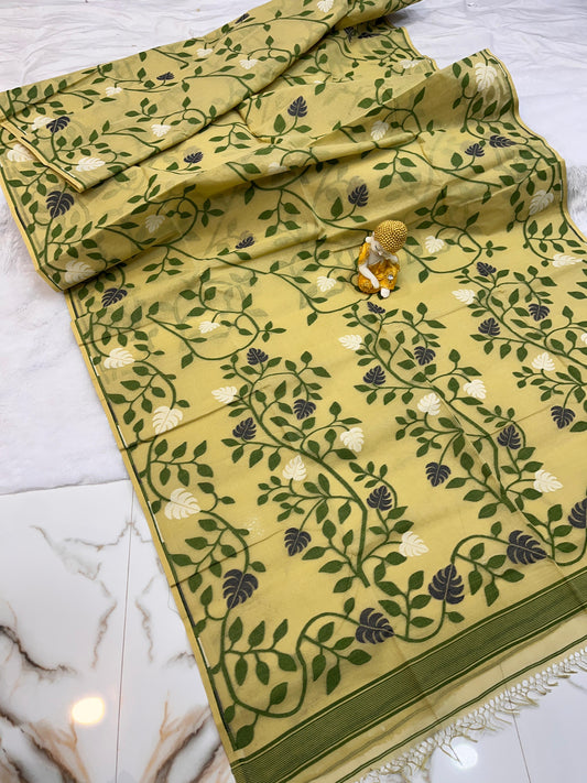 Joni | Cotton Dhankai Jamdani Saree