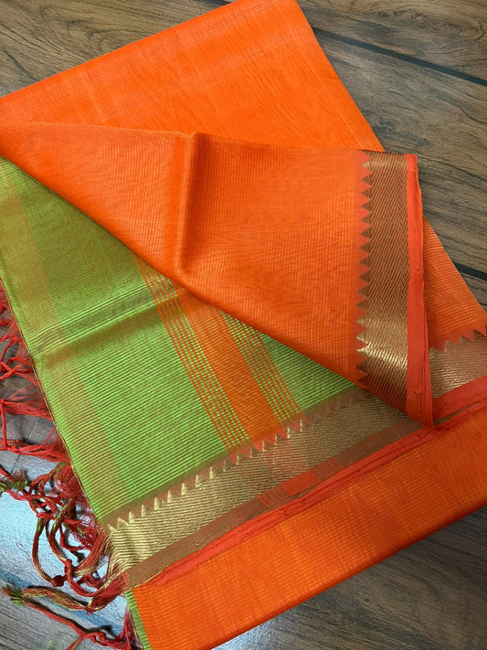 MANGALAGIRI pattu sarees
 with nizam border sarees.

Contrast blouse and pallu.