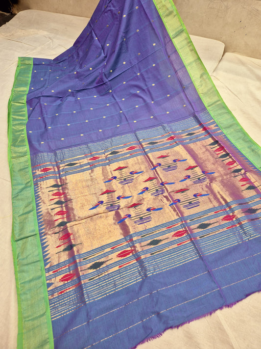 Tushti | Cotton Handloom Paithani Saree