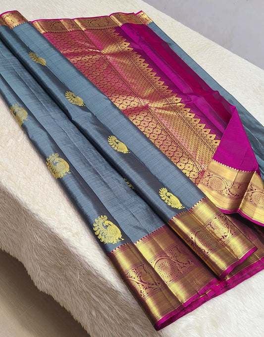 Aartiya | 1G Zari Pure silk kanchipuram saree