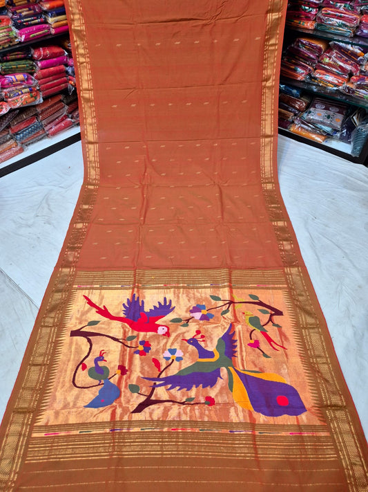 Tushti-cotton-paithani | Cotton Handloom Paithani Saree