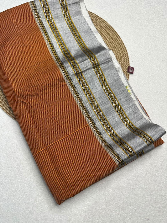 Material - viscos by cotton
Border - gayitri border
Saree Name -ilkal Gayatri micro checks saree
Pallu -cotton pallu
Blouse -running
Handloom -yes
Saree length- 7.2