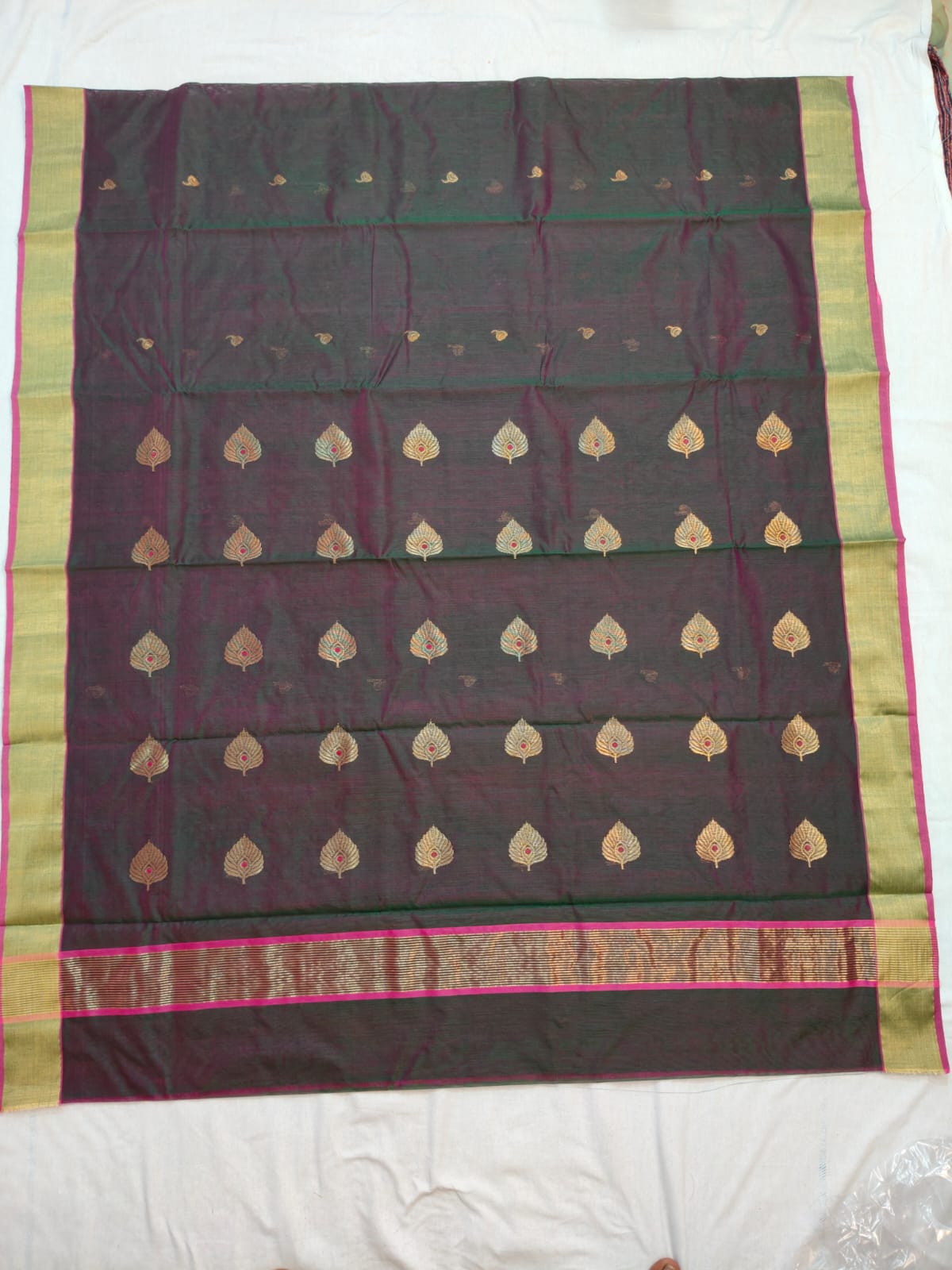 Silk y cotton 
Chanderi
 saree 
