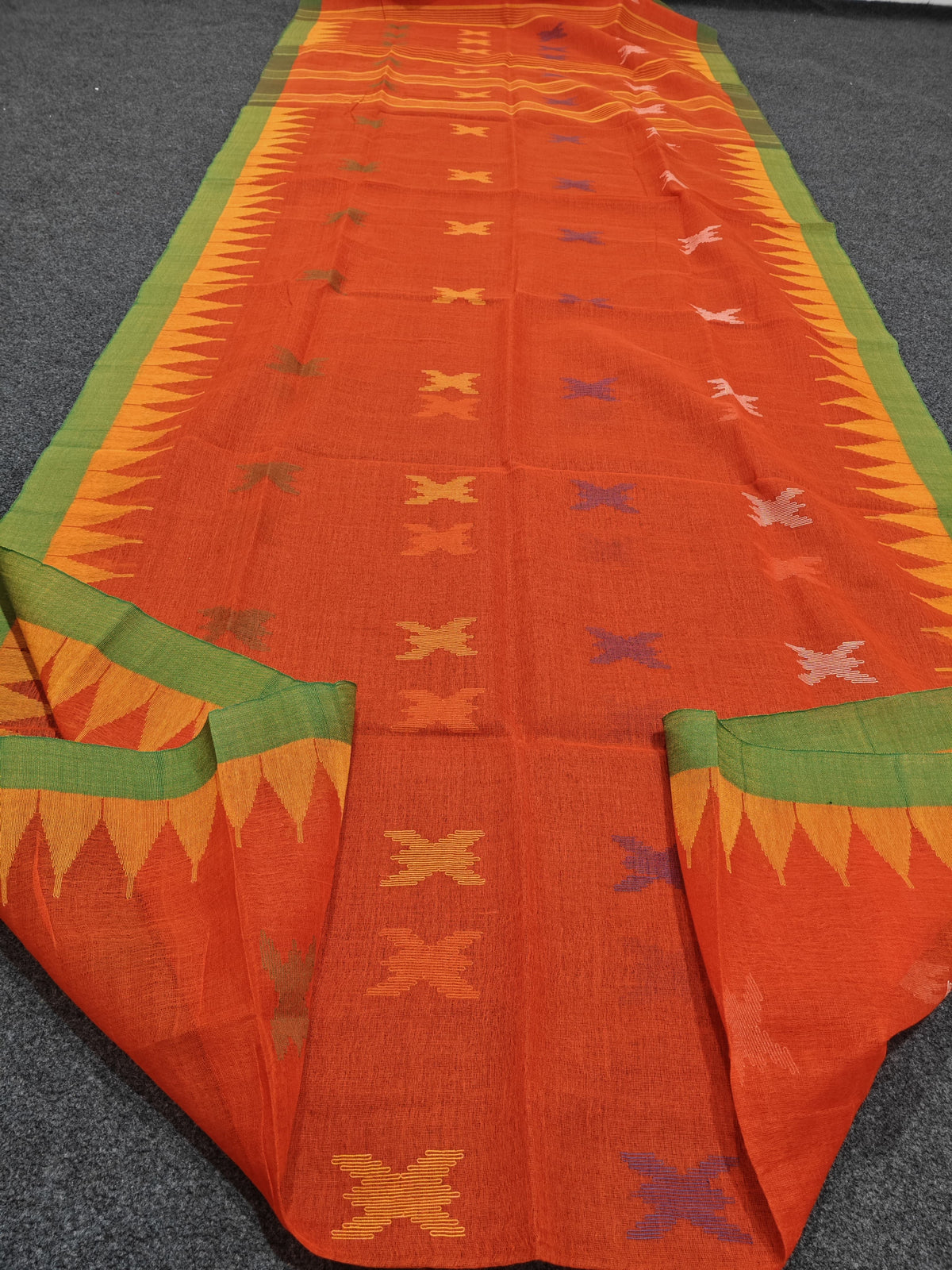 Authentic handloom
 monipuri cotton saree
With bp
