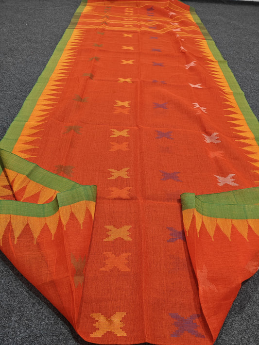 Authentic handloom
 monipuri cotton saree
With bp

