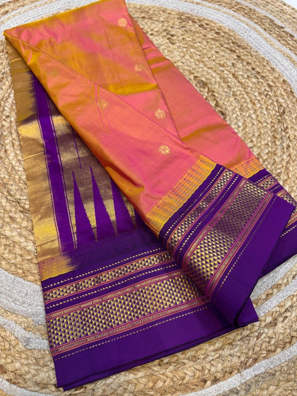 *All New Colours* 

*Exclusive silk ilkal saree*
*Pure silk korvai temple border* with *body butta* design superior quality ilkal saree & contrast blouse 
6.10mtrs length 
Full body pure silk 
Border, pallu & blouse semi silk
