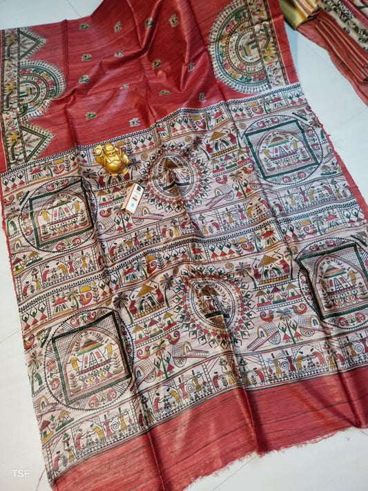 Aishani  | Screen prints on tussar silk