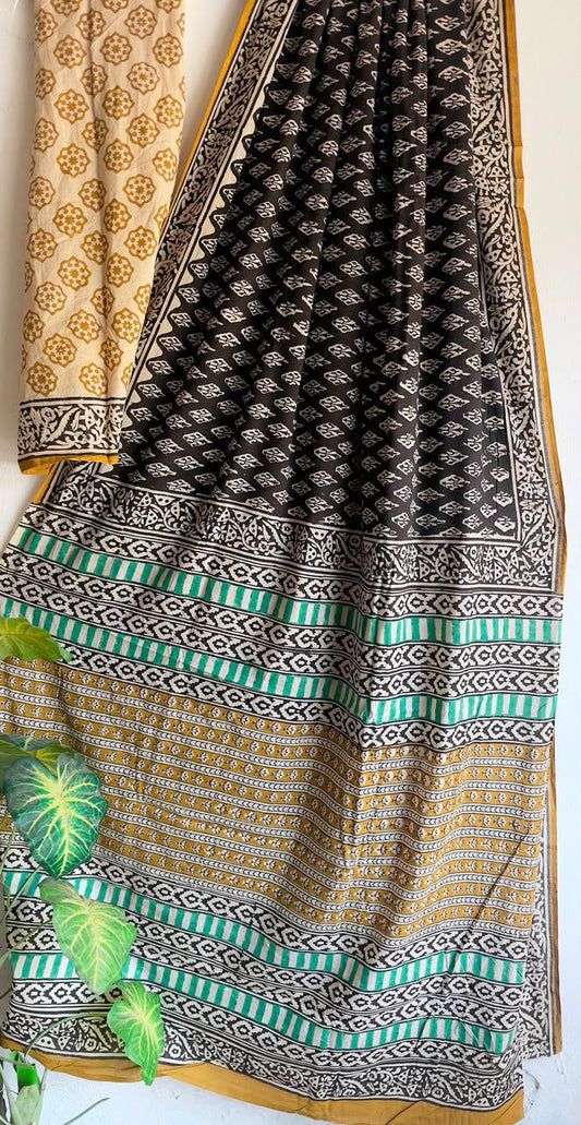 block prints on mul cotton