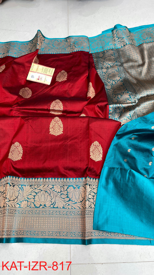 Pure Handloom banarasi KATAN **Checks +Meenakari* SAREE
                *KATAN Checks + Meenakari*
Silk Sarees with antique Jari 
*Rich Pallu
*  Blouse with Border
* Smooth & Soft Fabric