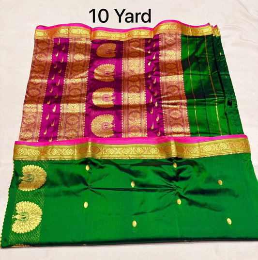 9 yards pure silk Jijamata saree