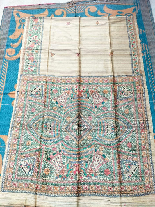 Madhuitha | Tussar Saree with madhubani work
