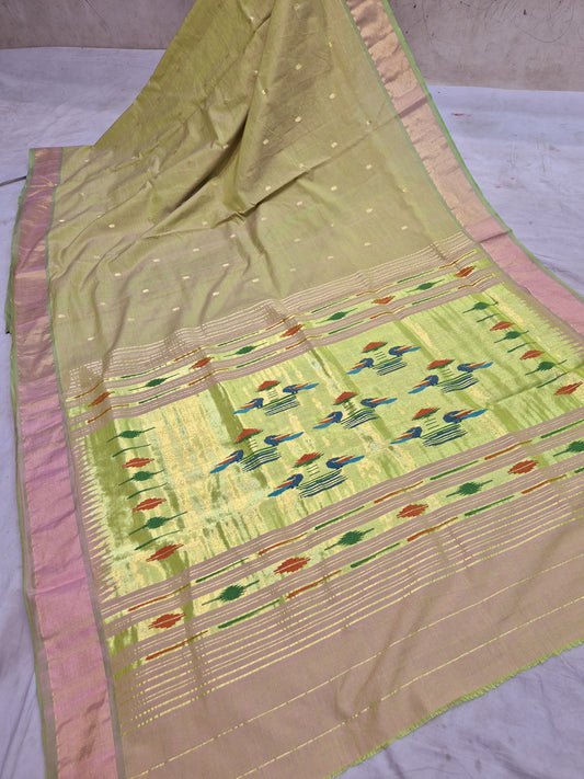 Paigamya | Cotton Handloom Paithani Saree