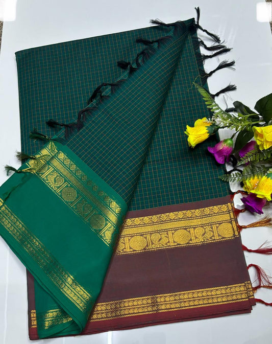 😇 *Kanchi cotton sarees*
🦋 *Pure cotton Sarees*
🎉 *Fancy plain cotton sarees with line  pallu*
🐟 *80 *80 counts*
🧶 *With running blouse*
🦢 *6.20mtrs saree length*